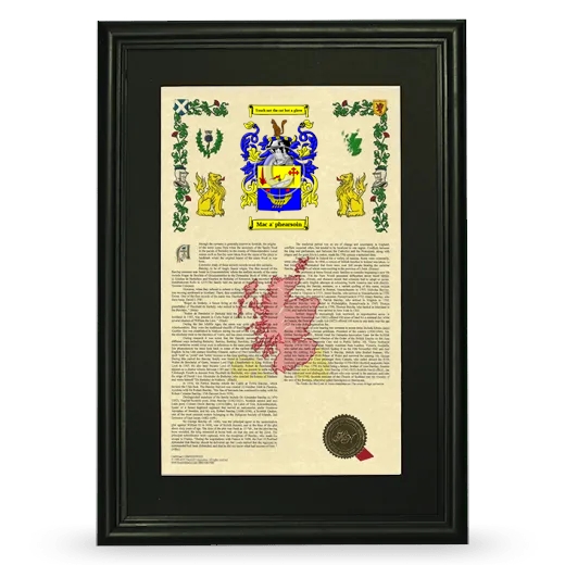 Mac a' phearsoin Deluxe Armorial Framed - Black